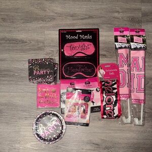 Bachelorette Party Supplies Set - Pink and Black
